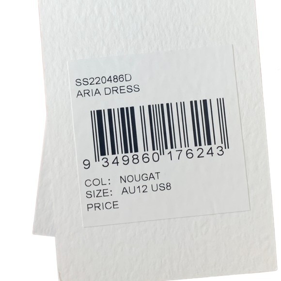 NWT Significant Other Aria Gathered Satin Maxi Dress in Nougat Size 8 Slit Hem - Picture 9 of 12